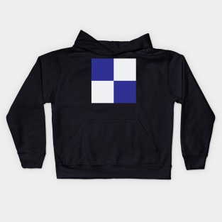 Evrton Blue and White Checkered Fan Flag Kids Hoodie